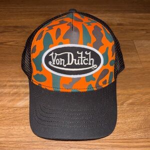Von Dutch Orange and Green Trucker Hat